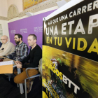 Izcara (Covarrubias),DelBarco (Belorado), Villán y Puente (organizadores técnicos), durante la presentación.-RAÚL OCHOA