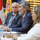 Carlos Lesmes, en su intervención en Burgos junto a José Luis Concepción y la jueza decana de Burgos, Blanca Subiñas. ICAL