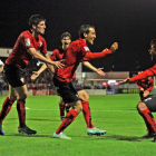 César Caneda celebra el gol que marcó ante el Leganés en el minuto 90.-ALFONSO G. MARDONES