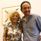 La alcaldesa de Madrid, Manuela Carmena, y el secretario general de Podemos, Pablo Iglesias, este viernes, 10 de julio.-Foto: JUAN MANUEL PRATS