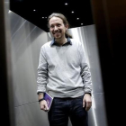 Pablo Iglesias, este viernes, tras la reunión que ha mantenido con Pedro Sánchez..-JOSÉ LUIS ROCA