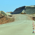 Obras de la vía de alta velocidad a su paso por Estépar, el tramo que acumula más retrasos.-ISRAEL L. MURILLO