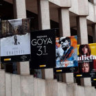 Fachada del Ministerio de Cultura con los carteles de las peliculas nominadas en los Premios Goya.-