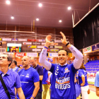 Félix Sancho, presidente del CB Miraflores, celebra el ascenso a ACB logrado el pasado 9  de junio.-MARÍA GONZÁLEZ / CB MIRAFLORES