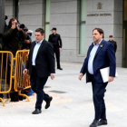 Oriol Junqueras, a su llegada a la Audiencia Nacional, el jueves.-JUAN MANUEL PRATS