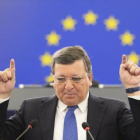Barroso, durante su último discurso como presidente de la Comisión Europea, en octubre del 2014.-EFE / PATRICK SEEGER