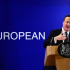 El primer ministro británico David Cameron en la rueda de prensa después del Consejo Europeo este viernes.-EMMANUEL DUNAND / AFP