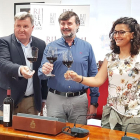 El Consejo Regulador, el Ayuntamiento de Aranda y la Ruta del Vino, unidos en un proyecto que aspira ser referente.-L.V.