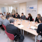 Un momento de la reunión con los empresarios, ayer, en la sede de FAE.-ISRAEL L. MURILLO