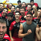 Los jugadores del UBU San Pablo celebran la victoria.-ECB