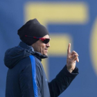 Luis Enrique, en el entrenamiento previo al viaje a Bilbao para la Copa del Rey.-JORDI COTRINA