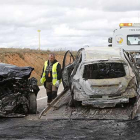 Imagen de un accidente registrados en la carretera Burgos-Aguilar.-RAÚL G. OCHOA