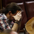 Pablo Iglesias durante la sesión de control al Gobierno, en el Congreso.-AGUSTÍN CATALÁN