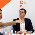 Rivera preside la reunión de la ejecutiva de Ciudadanos, el pasado mes de febrero en la sede central de Madrid.-JUAN MANUEL PRATS