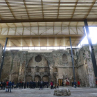 La inauguración de las obras de la nueva cubierta sobre la antigua iglesia tuvo lugar ayer.-RAÚL G. OCHOA