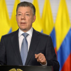 Juan Manuel Santos, en un mensaje a la nación.-HANDOUT (REUTERS)