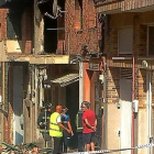 Aspecto que presentaba la vivienda de la calle Coca tras la explosión.-EUROPA PRESS