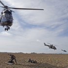 Helicópteros y efectivos del Ejército en el ejercicio INTECAP. Fotos: cabo Miguel Alonso