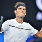 Nadal celebra un punto ganado ante Zverev.-PETER PARKS / AFP