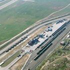 Vista aérea de la estación de mercancías de Villafría.-ECB