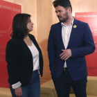 Gabriel Rufián y Adriana Lastra.-DAVID CASTRO