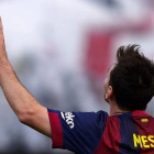 Messi celebra el gol marcado al Rayo en Vallecas, el sábado pasado.-Foto: AFP / DANI POZO