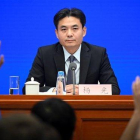 Yang Guang, portavoz de la Oficina de Asuntos de Hong Kong y Macao, durante la rueda de prensa.-WANG ZHAO (AFP)