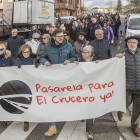 Un momento de la manifestación que arrancó tras la entrega de premios del Cross de El Crucero.-SANTI OTERO