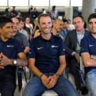 Nairo Quintana, Alejandro Valverde y Mikel Landa, en Madrid.-RODRIGO JIMENEZ (EFE)