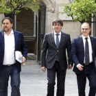 Junqueras, Puigdemont y Turull, el 1 de agosto.-RICARD CUGAT