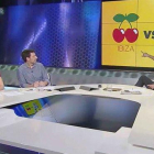 Imagen del programa ’Esport Club’ de TV-3, con el logo de la discoteca para hablar de la Unión Deportiva Ibiza, este martes.-