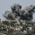 Imagen de los bombardeos en Siria.-AP