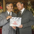 George Clooney y Hugh Boneville (el conde de Grantham), en el especial de Navidad de 'Downton Abbey'.-Foto: ITV