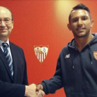Walter Montoya en el día de su presentación como nuevo sevillista.-
