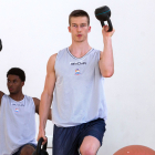 Somogyi, en un entrenamiento de la pasada pretemporada con el San Pablo Burgos. TOMÁS ALONSO