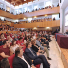 La charla del juez burgalés llenó el Aula Romeros de la UBU.-ISRAEL L. MURILLO