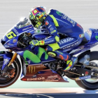 El francés Johann Zarco, en el podio de Cheste (Valencia), donde fue segundo.-AP / ALBERTO SAIZ