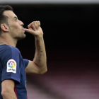 Busquets celebra su gol ante Las Palmas.-AP / MANU FERNÁNDEZ
