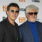 Almodóvar expresó su satisfacción de compartir con el actor la presentación de 'Dolor y gloria' en el festival de Toronto.-EFE