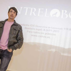 Juanjo Ballesta saludó ayer al público antes de la proyección de la película ‘Entre lobos’.-Santi Otero