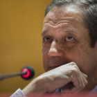 Eduardo Zaplana, el pasado mes de abril, en una conferencia sobre la España de las autonomías, en Valencia.-MIGUEL LORENZO