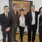 Luque (segundo por la izq) junto a representantes de los otros 4 trazados de ‘Rutas Culturales de España’, en Fitur 2016.-ECB