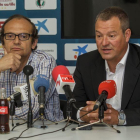 JuanCarlos Barriocanal y Ángel Viadero durante la presentación del entrenador cántabro hace aproximadamente un año.-SANTI OTERO