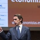 El expresidente del Gobierno José María Aznar, en un foro este viernes en Madrid.-EFE / EMILIO NARANJO