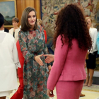 La reina Letizia recibe en audiencia a una representacion de la Alianza Iberoamericana de Enfermedades Raras, este martes en el Palacio de la Zarzuela.-EL PERIODICO (EFE / CHEMA MOYA)