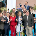 Las autoridades se sumaron al popular brindis con que la DO Ribera del Duero se sumó a la conmemoración del II Día Movimiento Vino.-ICAL