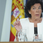 Isabel Celáa en la rueda de prensa posterior al Consejo de Ministros, el pasado 31 de agosto-JOSE LUIS ROCA