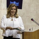 Susana Díaz, secretaria general de la federación andaluza del PSOE y actual presidenta de la Junta de Andalucía-