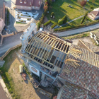 La rehabilitación de la cubierta se desarrolló después de desescombrar el interior del templo.-AYUNTAMIENTO DE VILLANGÓMEZ