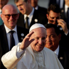El papa Francisco se despide tras su participacion en la Jornada Mundial de la Juventud 2019-EFE